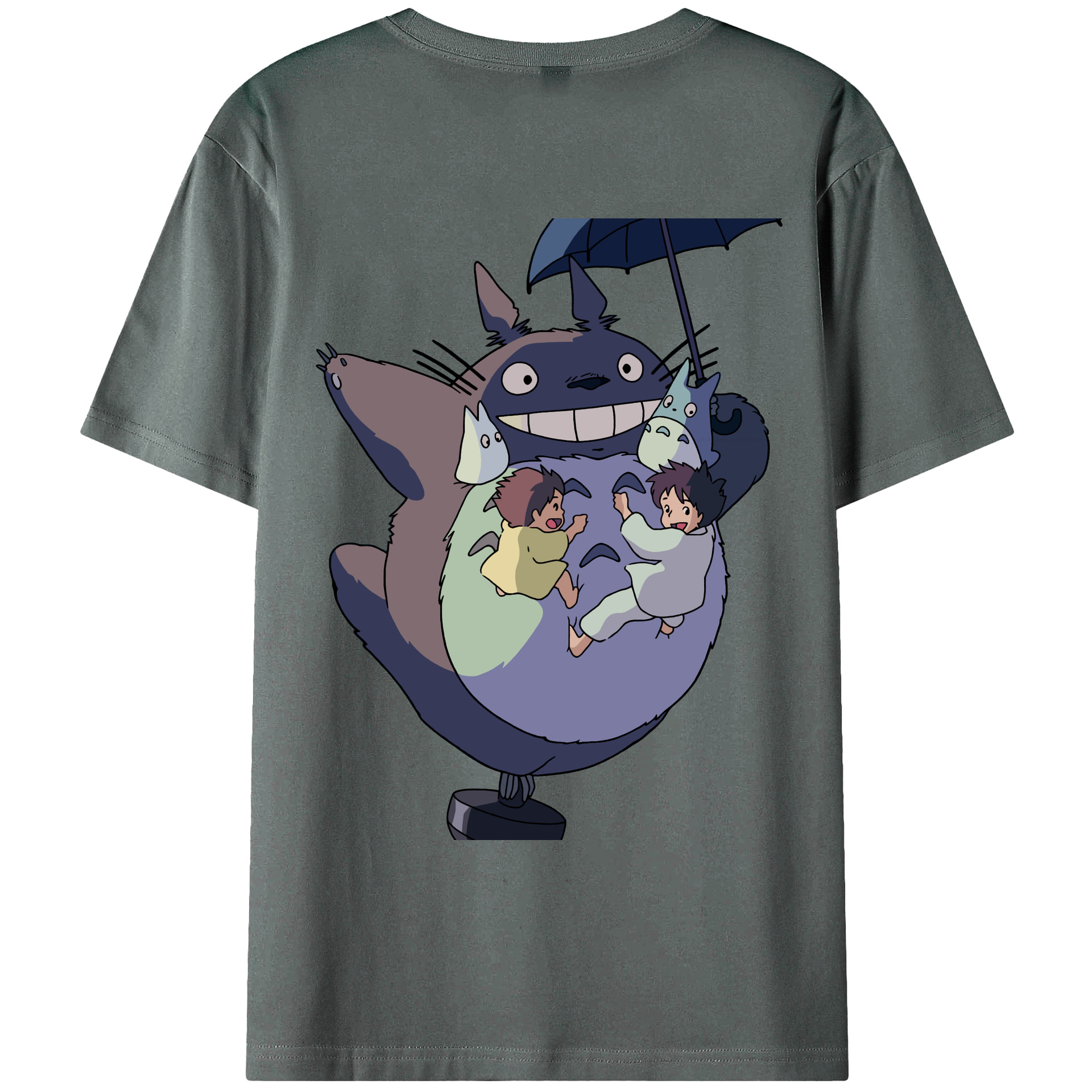 （画像用） となりのトトロ 草壁メイ 草壁サツキ My Neighbor Totoro Satsuki Kusakabe Mei Kusakabe 綿100％ メンズ半袖Tシャツ（バックプリント） 通気性